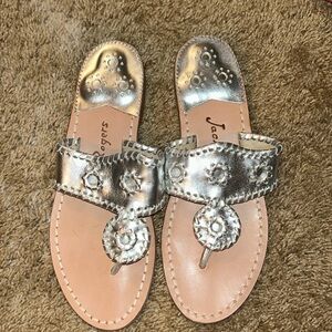EUC silver jack rogers size 6m